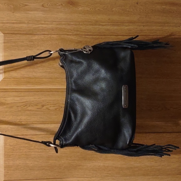 American West Black fur on real leather/ fringe bag. - Picture 3 of 15